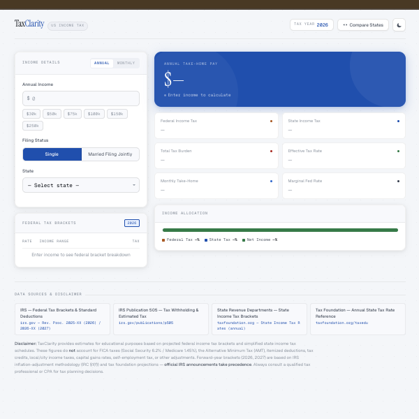 US Income Tax Calculator Preview